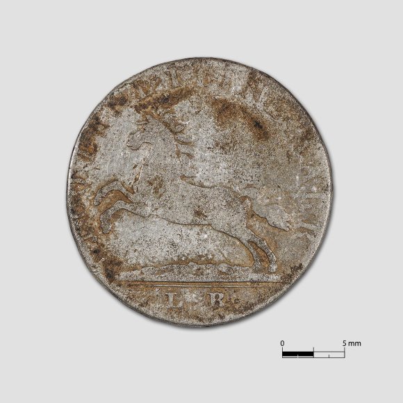 3 Mariengroschen | Foto: Uwe Schroeder (© Landesamt für Archäologie Sachsen) 3 Mariengroschen - 3 Mariengroschen Georg III. od. Georg IV. von Hannover, Königreich Hannover (Gewicht: 2,62 g)
